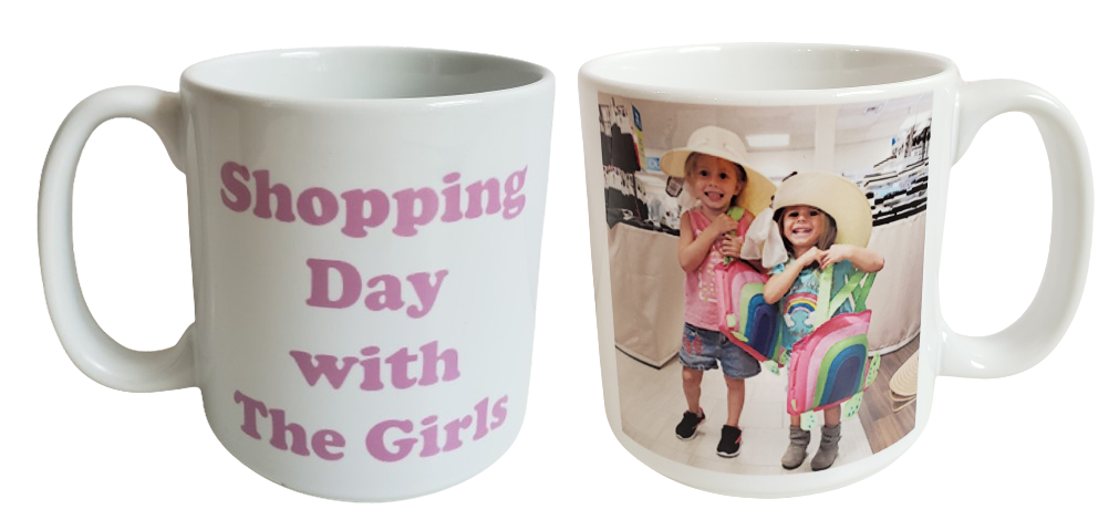 A couple of mugs that have pictures on them