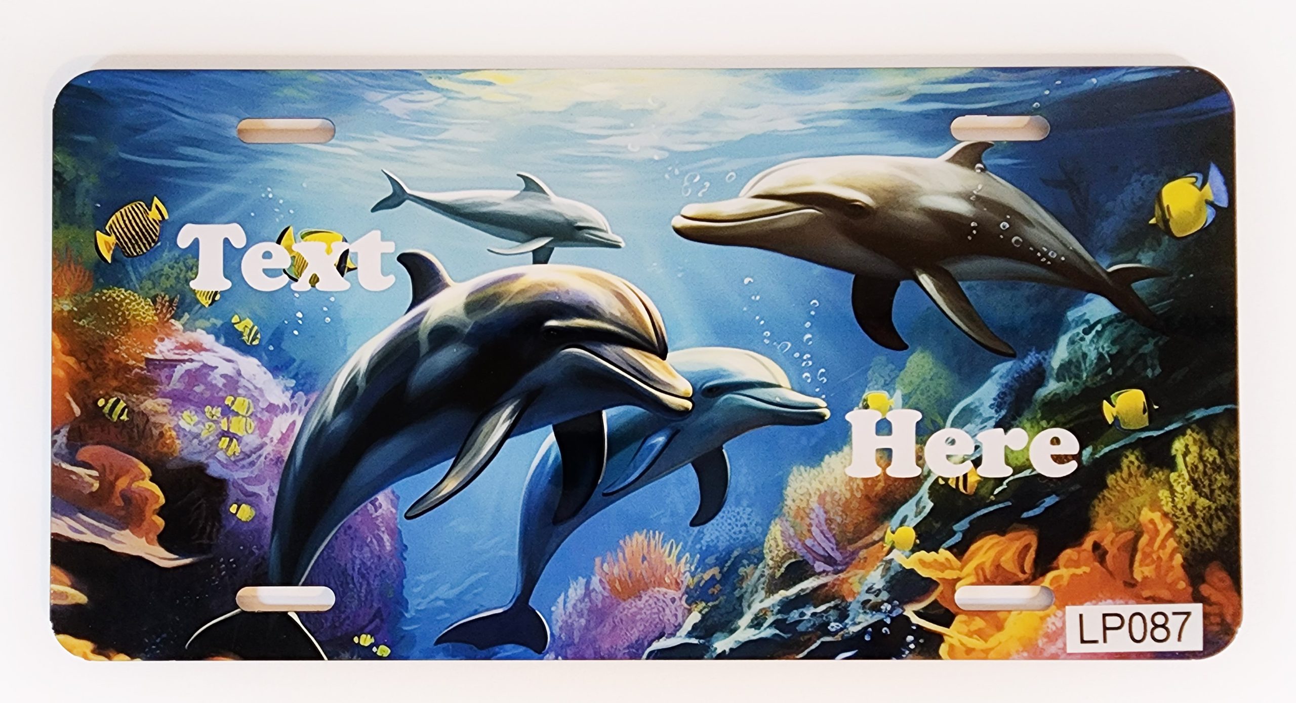 A painting of dolphins swimming in the ocean