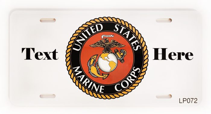 A white plate with the words " united states marine corps next hero."