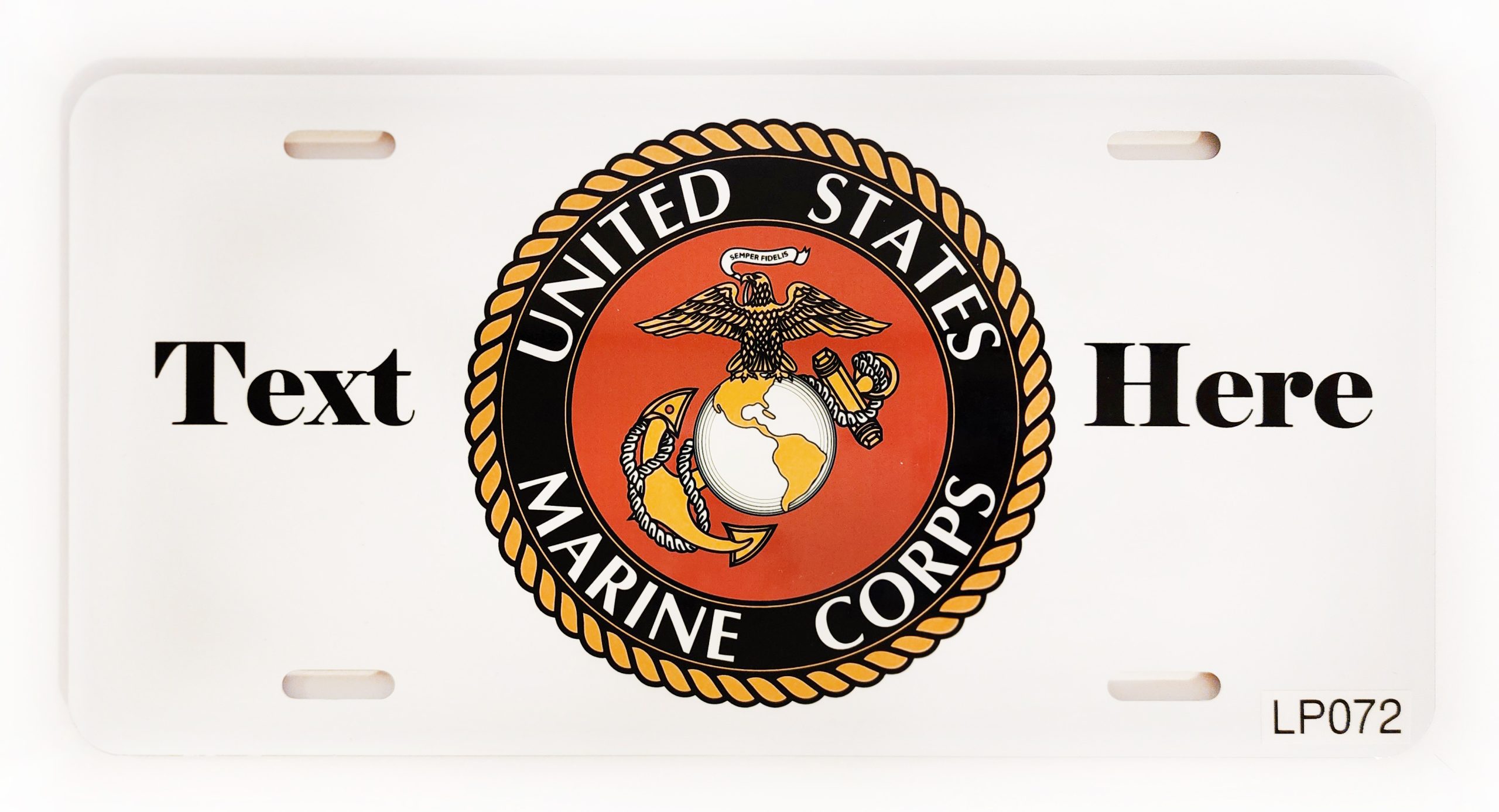 A white plate with the words " united states marine corps next hero."